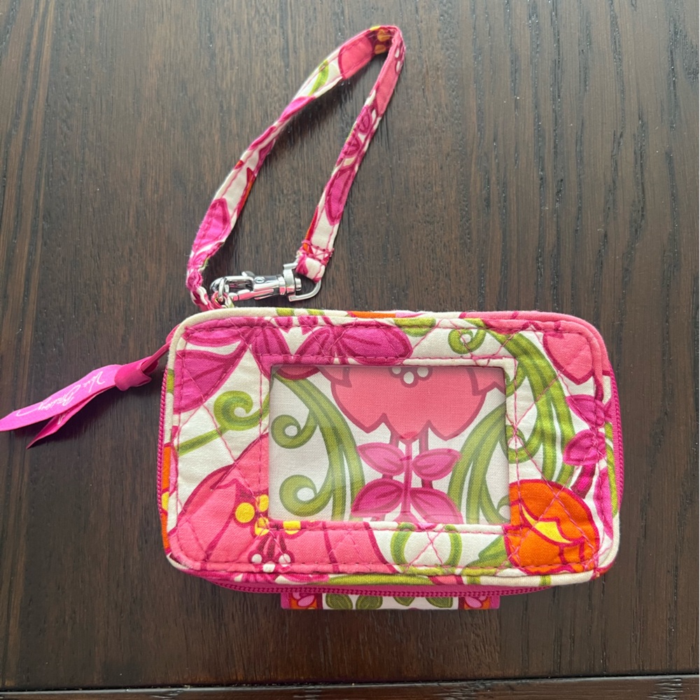 Vera Bradley Pink and‎ Green Floral Wristlet Wallet